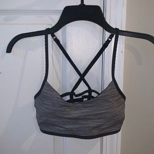 Lululemon black and gray strappy sports bra
